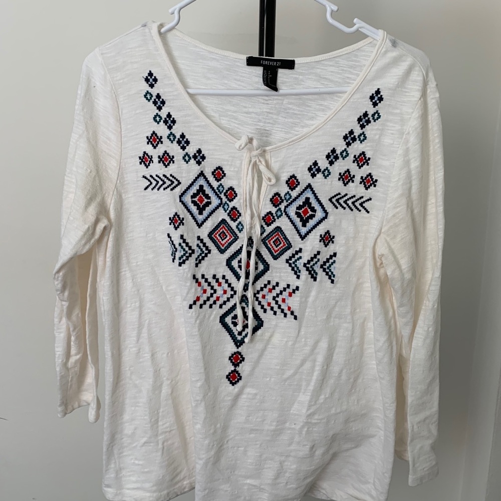 Mid sleeve boho top
